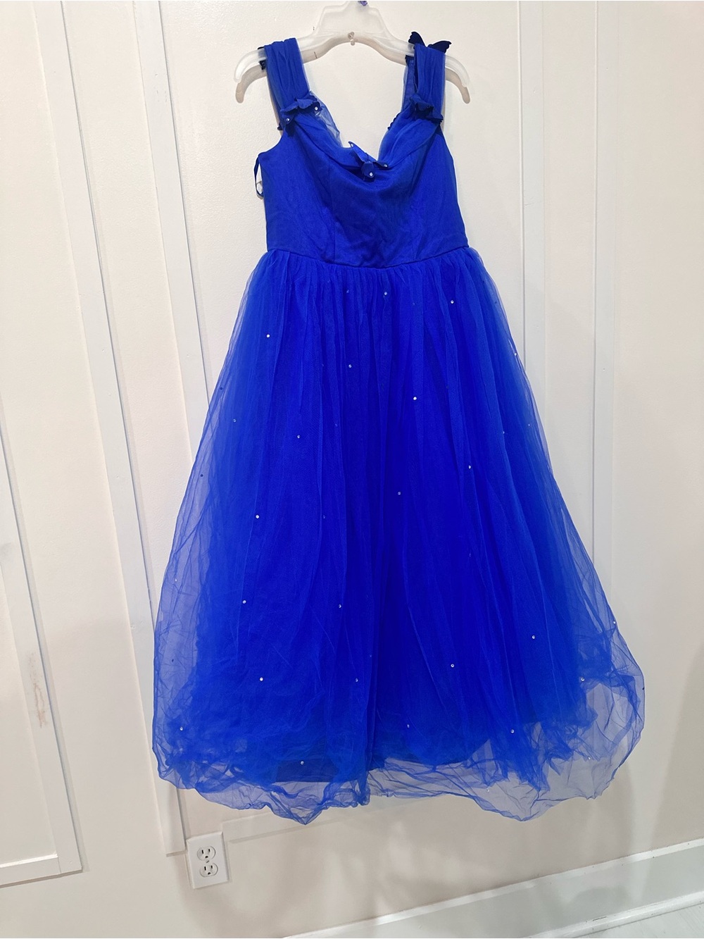 Girls Royal Blue Tulle Party Dress